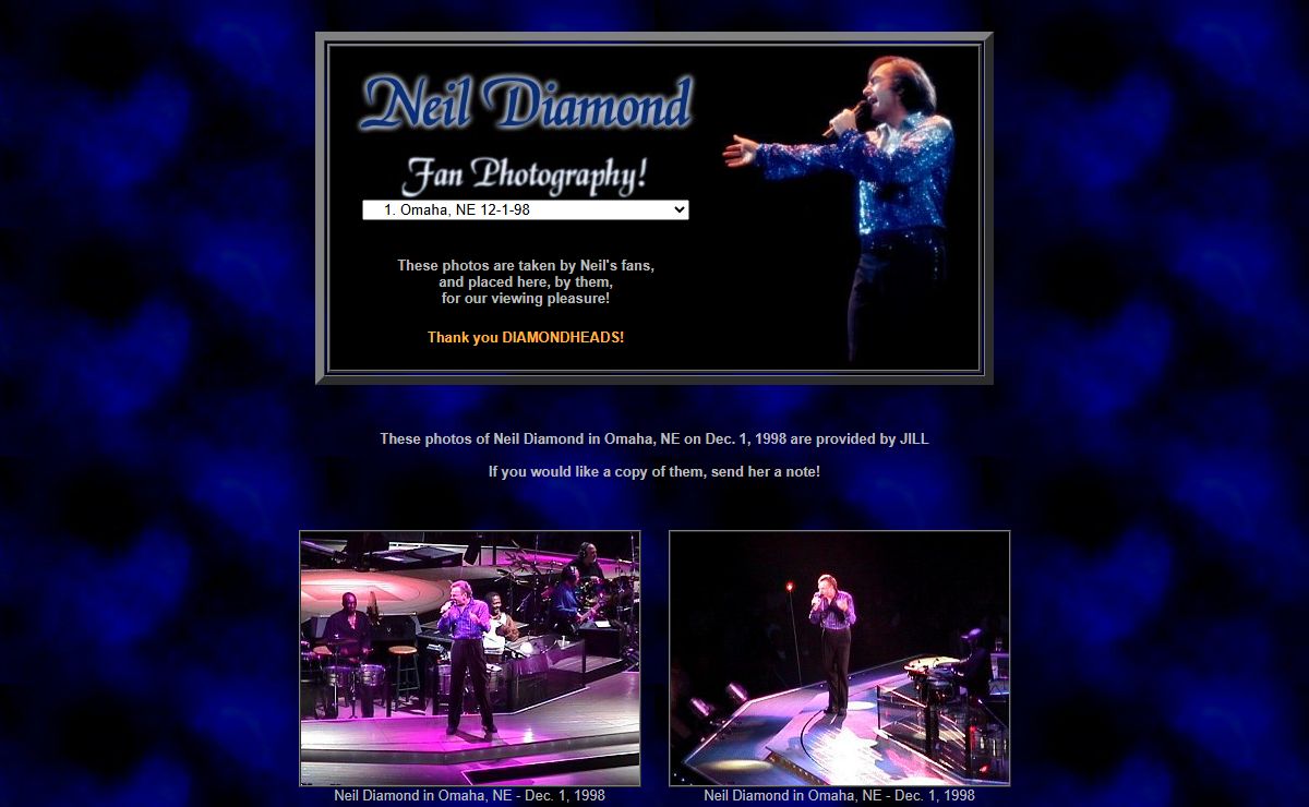 Neil Diamond Fan Photography! Omaha, NE 12-1-98