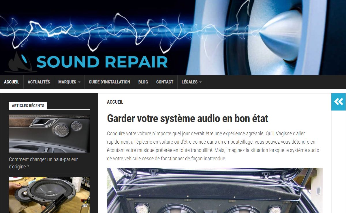 Spécialiste système audio pour véhicule : Sound Repair