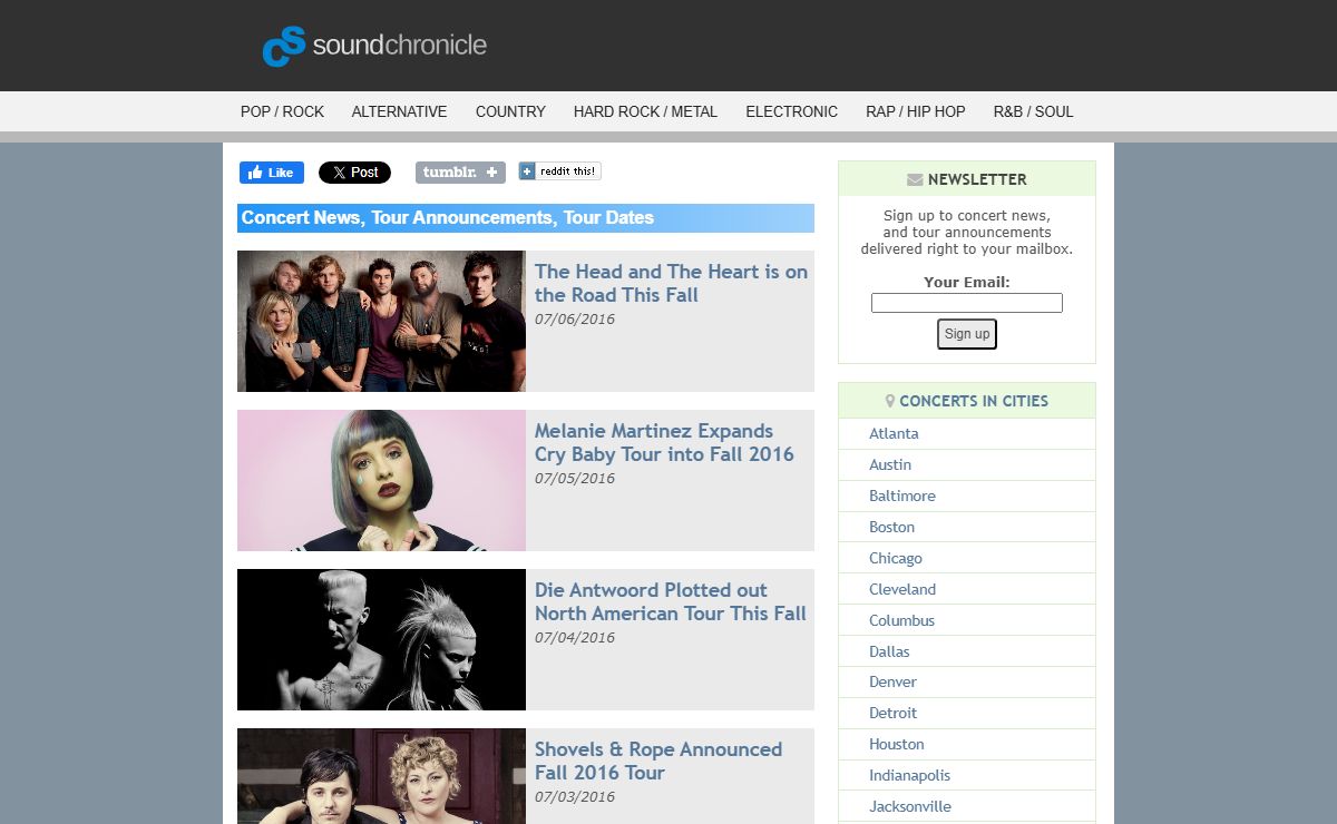 Live Music News, Tour Dates, Concert Tickets | SoundChronicle