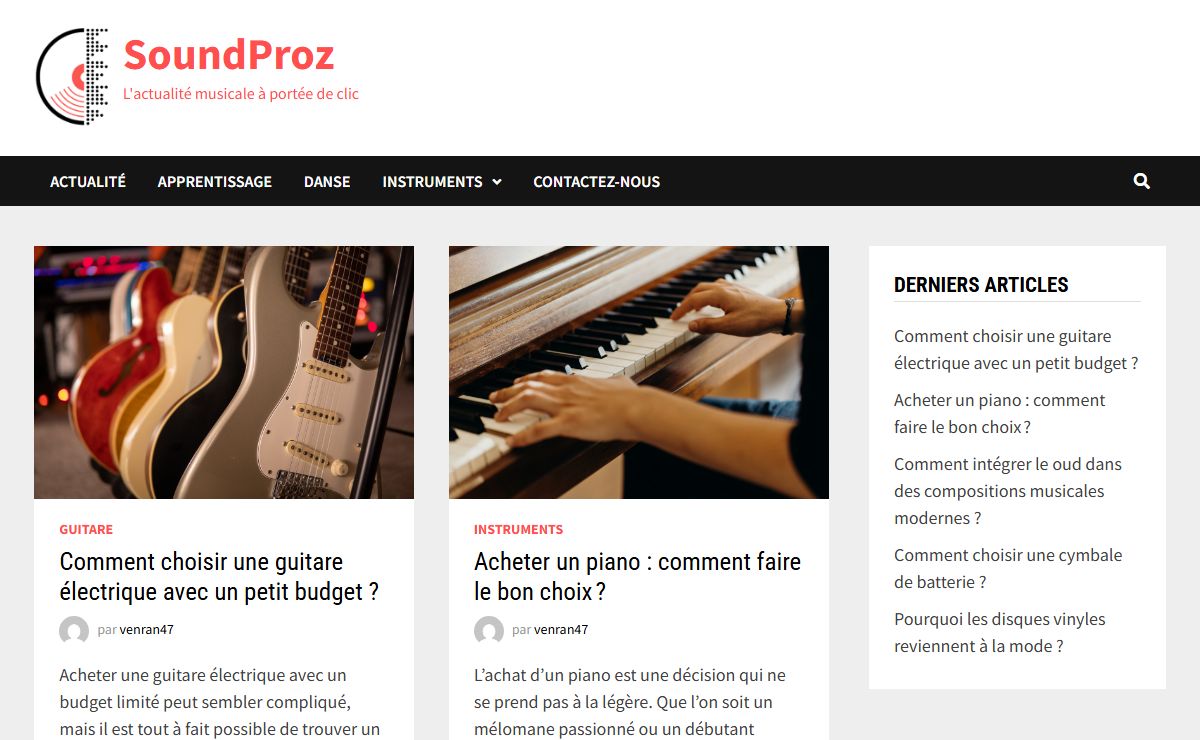 SoundProz - L'actualité musicale à portée de clic