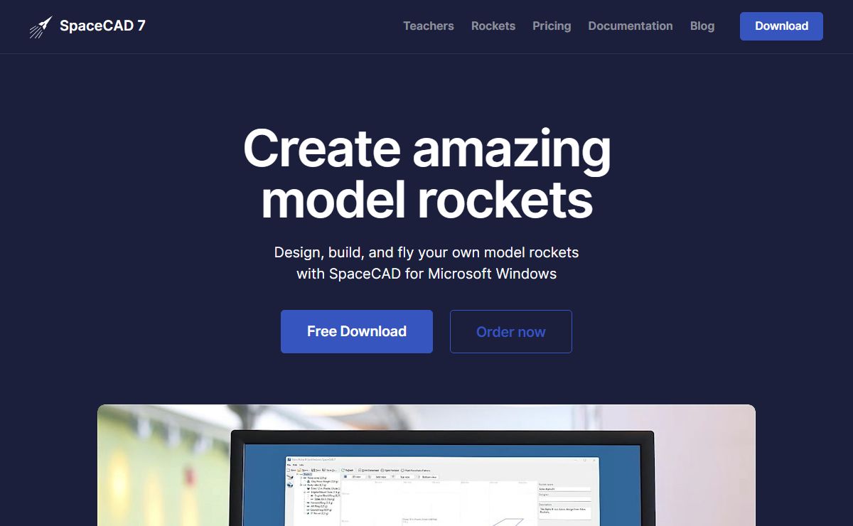 SpaceCAD model rocket CAD software - design, build, and fly