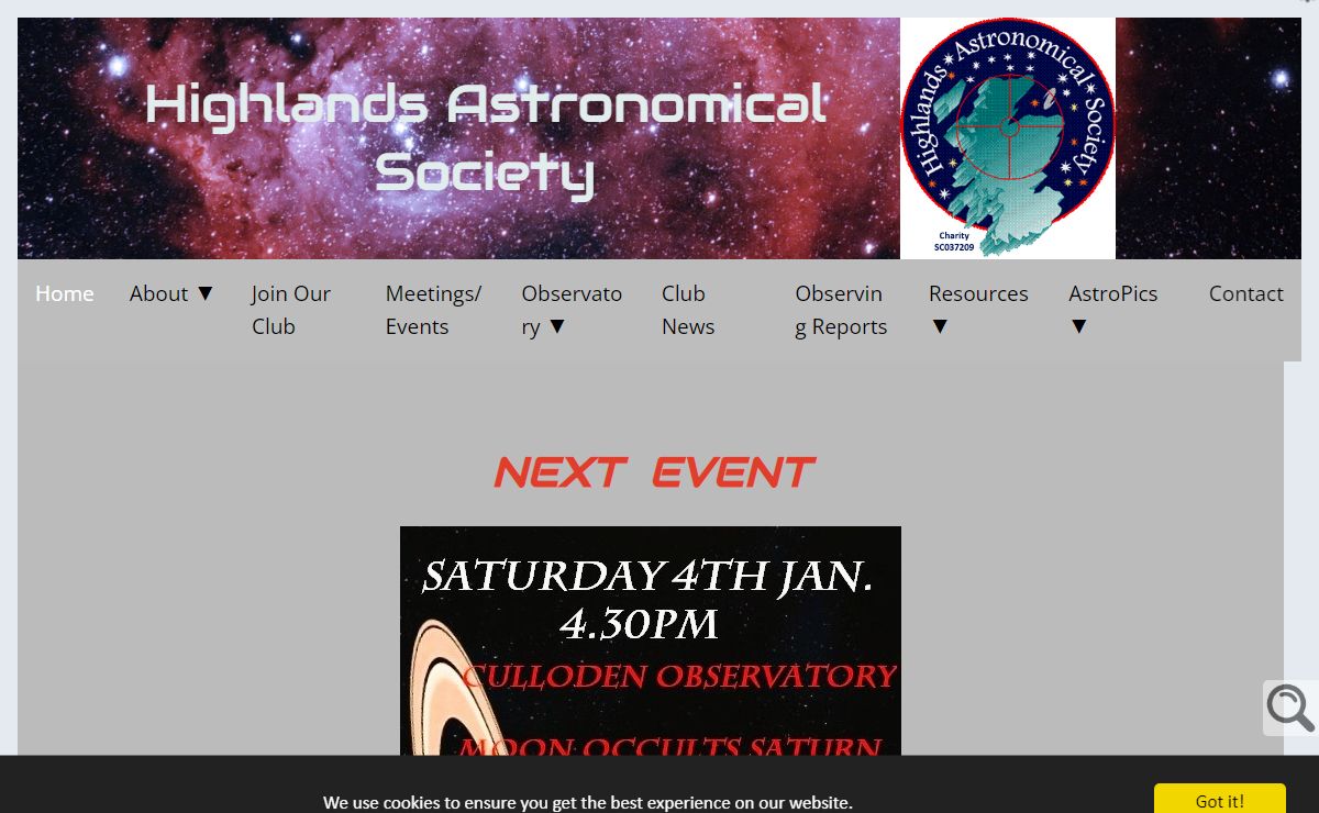 Highlands Astronomical Society | Highlands Astronomical Society - Astronomy Club and Group for Inverness, Dingwall, Ross-shire, and Highlands, Scotland