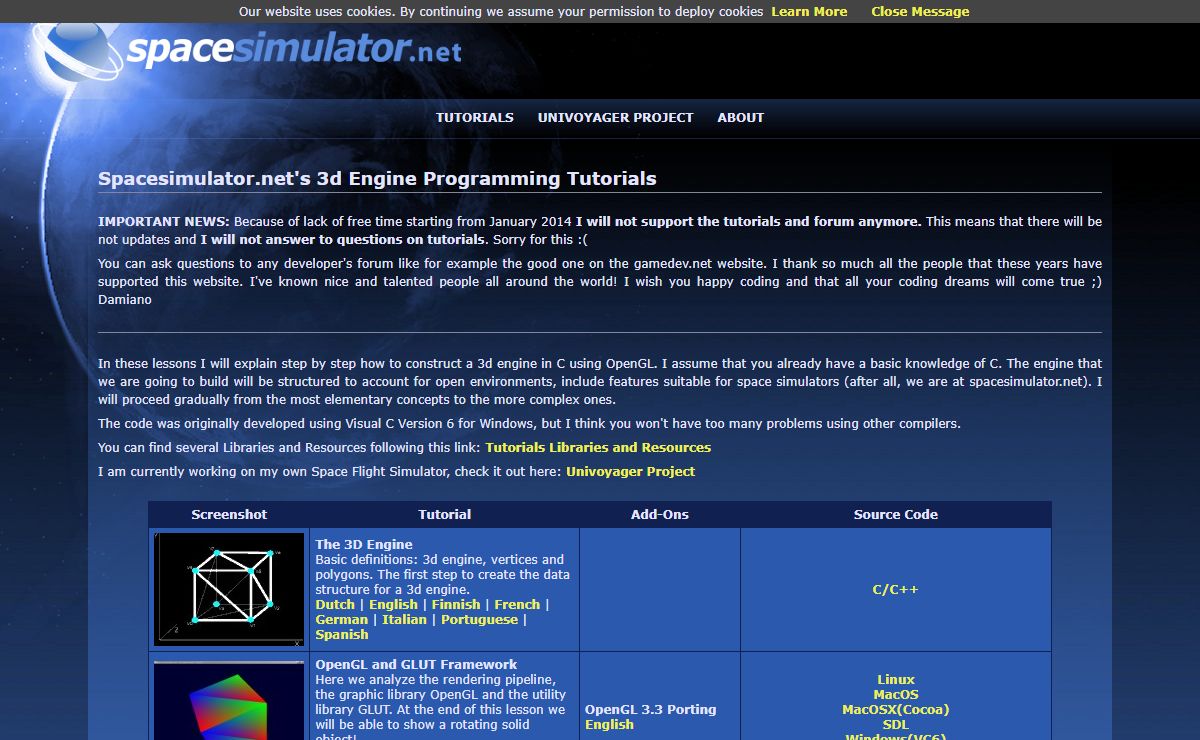 Spacesimulator.net - Space Simulator Project - OpenGL Tutorials - Game Development