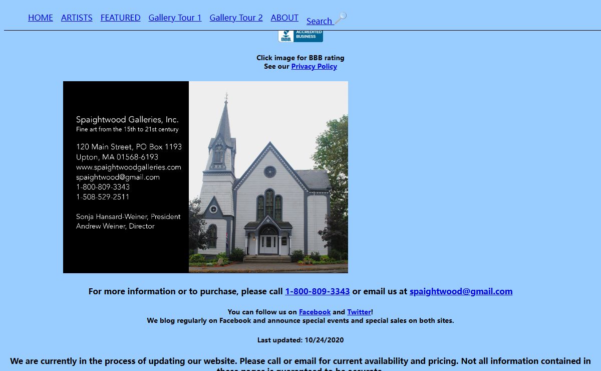 Welcome to Spaightwood Galleries, Inc.