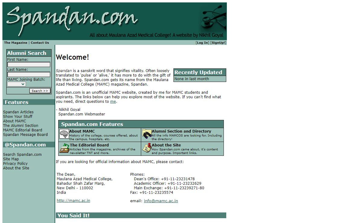 Spandan.com: All about Maulana Azad Medical College