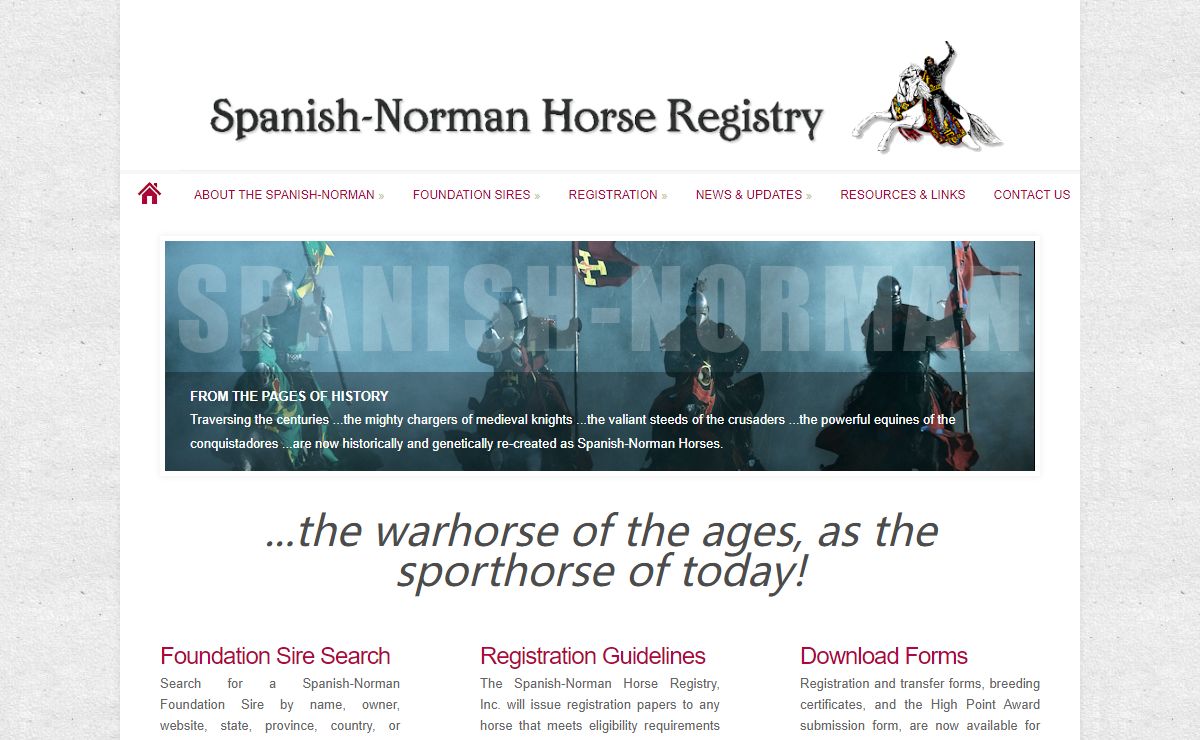 Spanish-Norman Horse Registry | "The warhorse of the ages as the sporthorse of today!"
