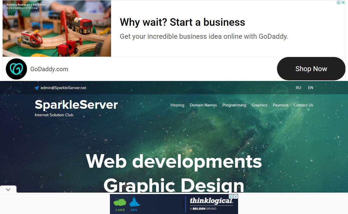 SparkleServer: web development, graphic design, hosting