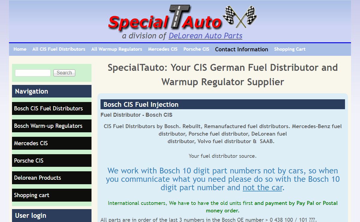 SpecialTauto: Your CIS German Fuel Distributor and Warmup Regulator Supplier | SpecialTauto.com
