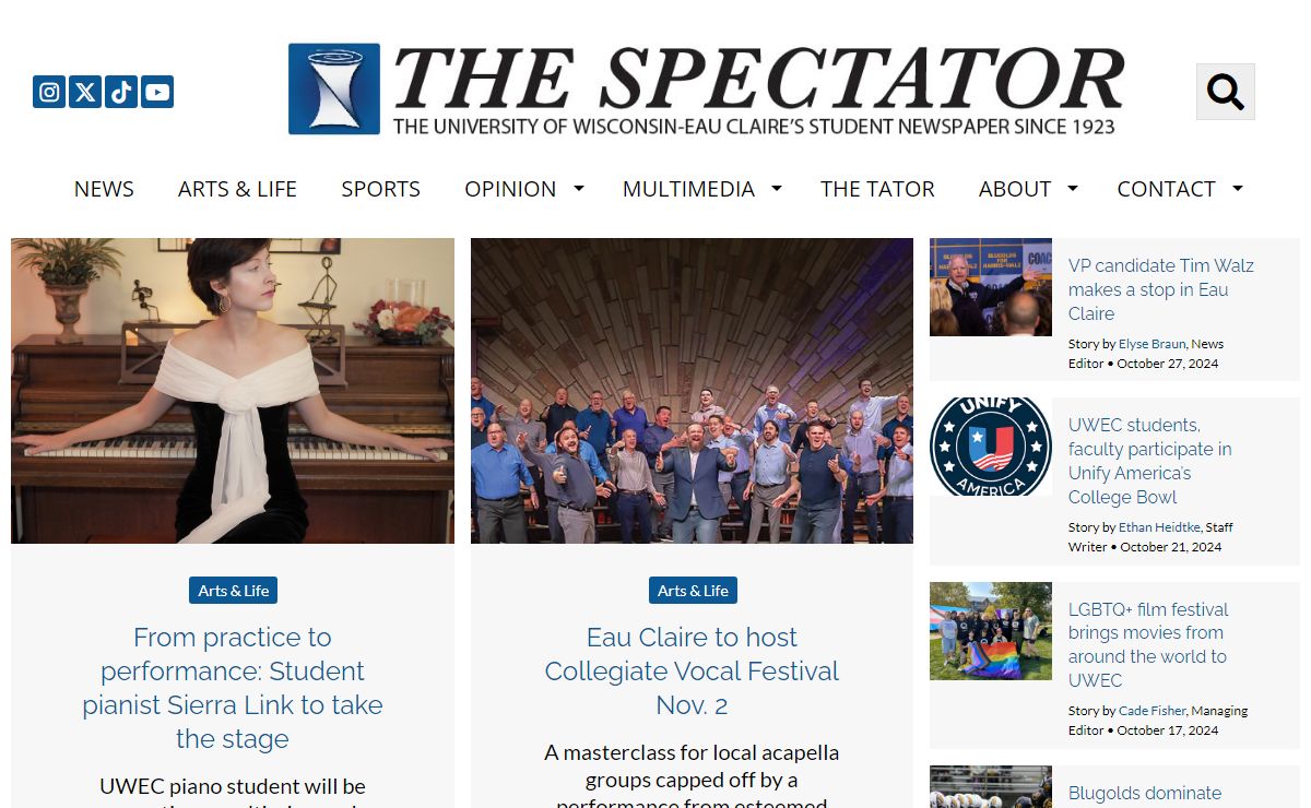 The Spectator – The official student newspaper of University of Wisconsin-Eau Claire since 1923.