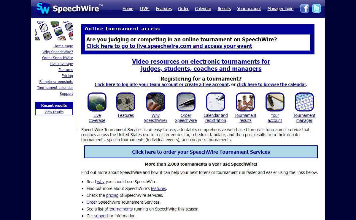 SpeechWire Tournament Services - Forensics Tournament Software - Speech, Debate, Congress