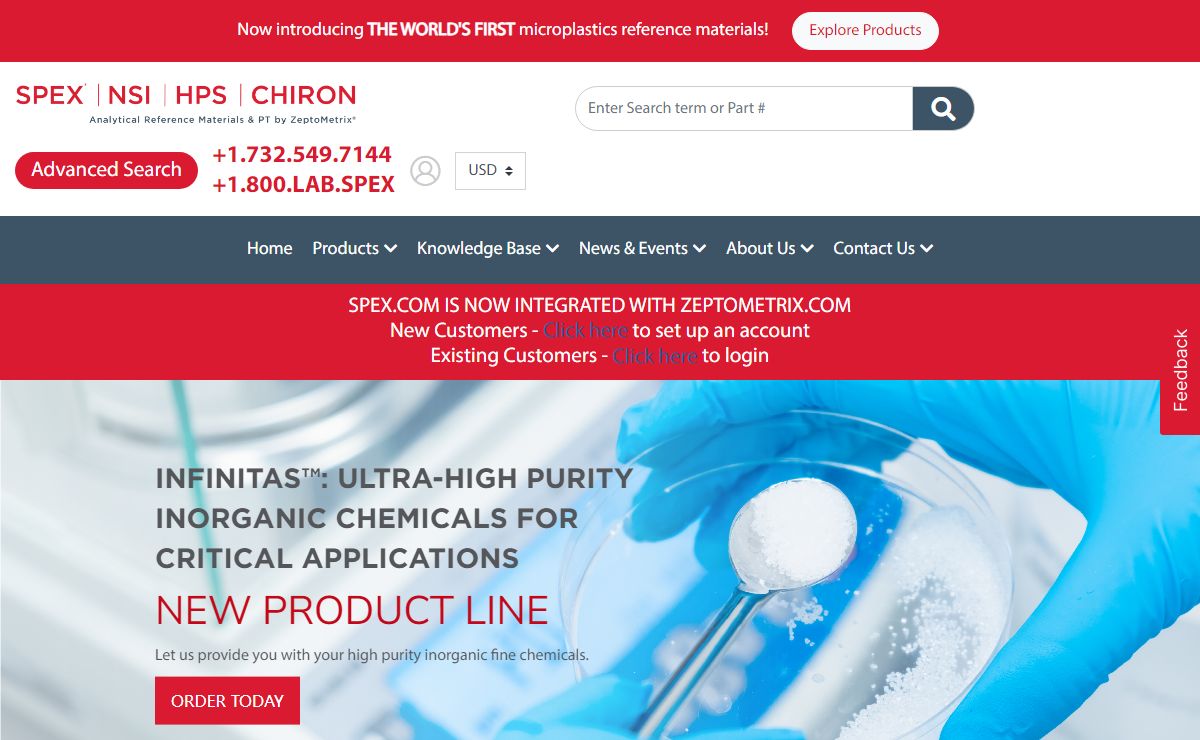 SPEX CertiPrep - SPEX CertiPrep Inorganic and Organic Certified Reference Materials
