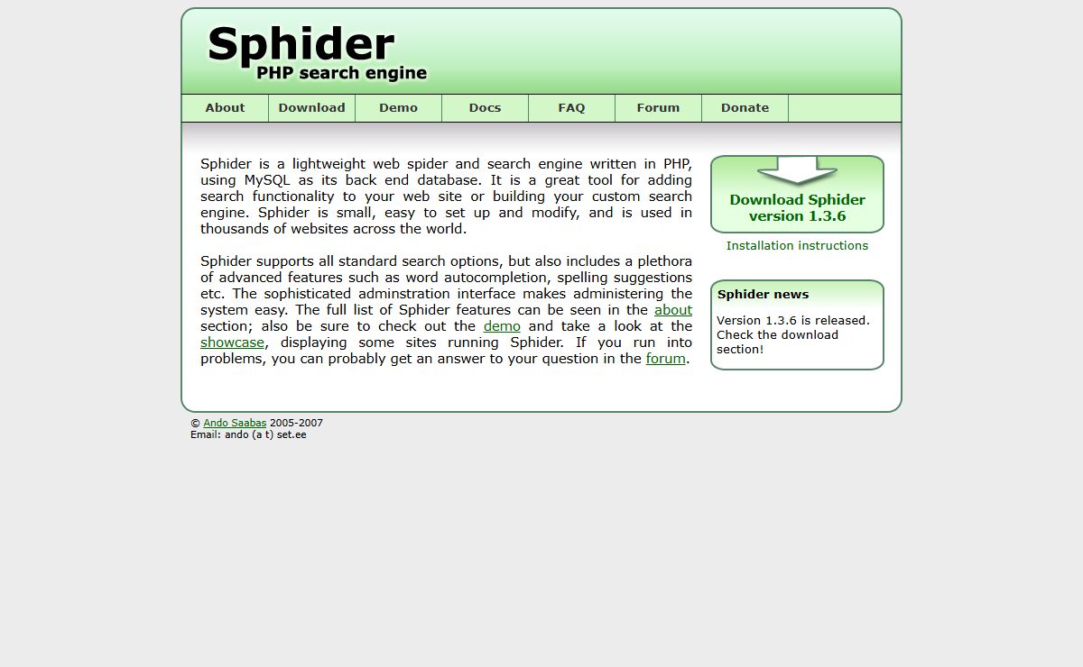 Sphider - a php spider and search engine