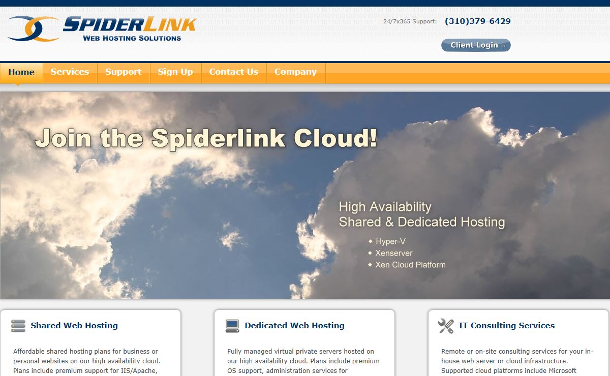 Business Web Hosting, VPS Hosting, and Dedicated Servers by Spiderlink