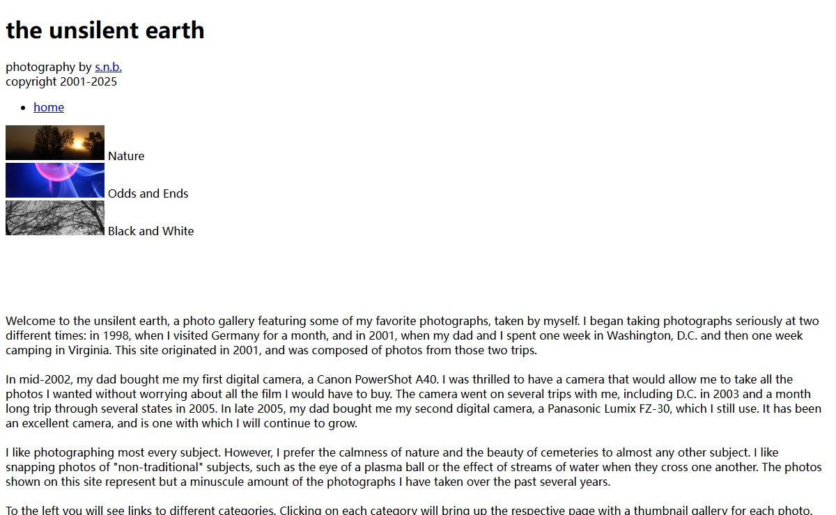 the unsilent earth