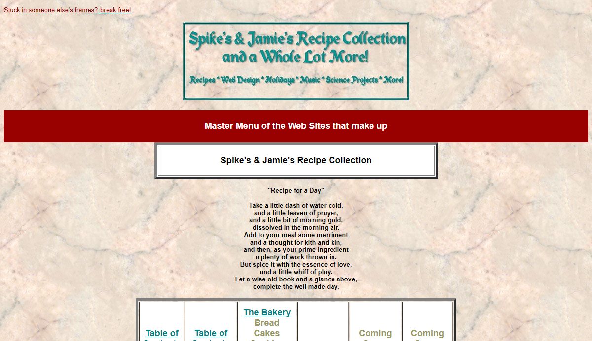 Spike's & Jamie's Recipe Collection - Home Page