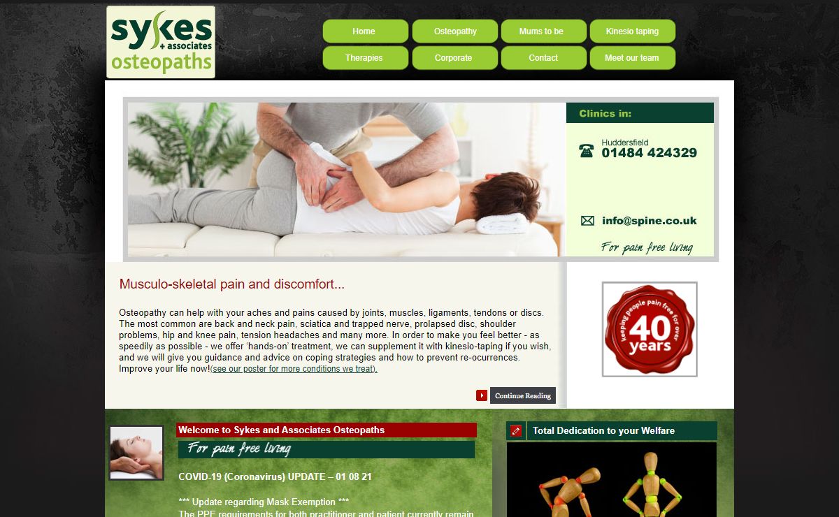 Huddersfield Back Pain Halifax neck pain treatment - sykes/Osteopath/head ache/sciatica/muscle pain/Osteopathy/sports injuries/MLD