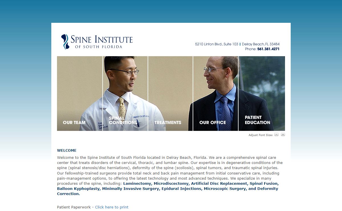 spinal care center delray beach - Spine Institute of South Florida