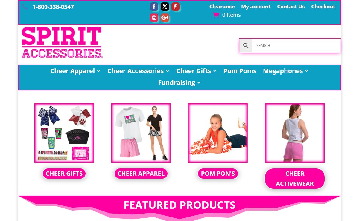 Buy Cheerleading Apparel & Cheer Gifts in the U.S.A. | Spirit Accessories | Spirit Accessories is your one stop solution for all cheerleading apparel, cheer gifts, cheerleading uniforms and cheer merchandise in the U.S.A. Now available at best prices.
