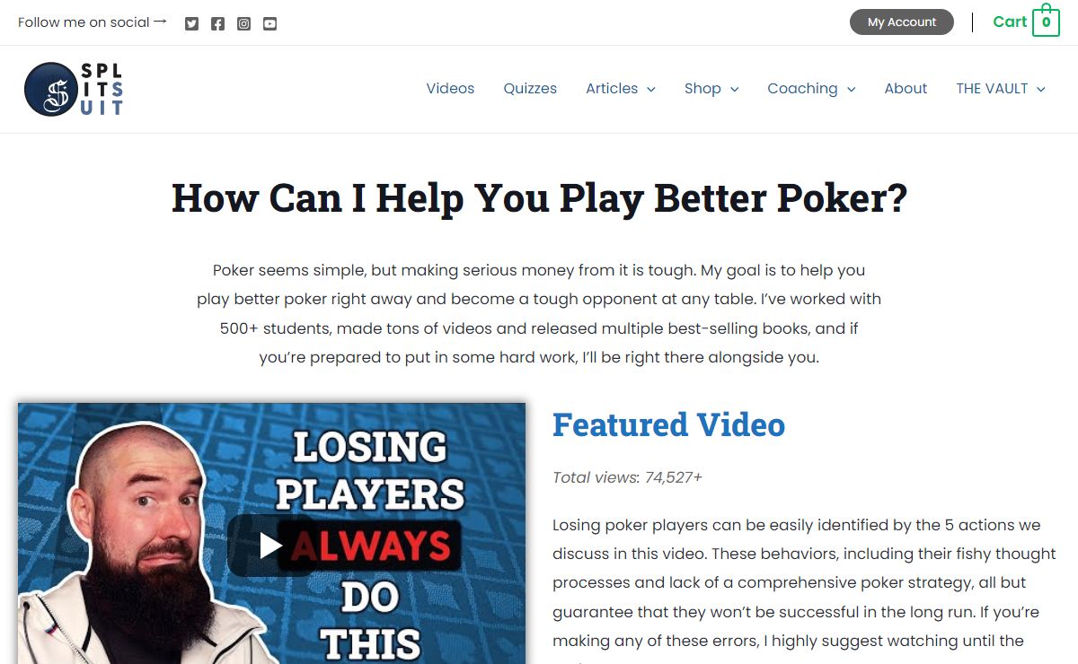 Cash Game Poker Coaching And Videos From SplitSuit