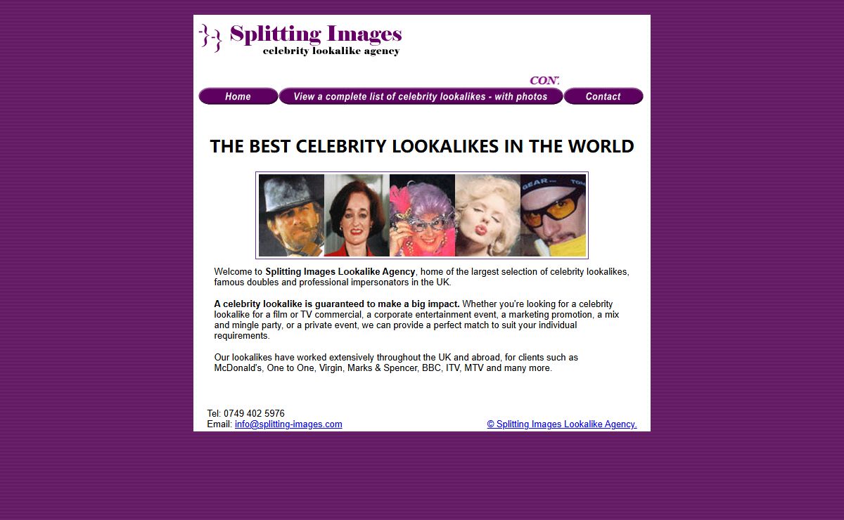 THE BEST CELEBRITY LOOKALIKES IN THE WORLD - UK celebrity lookalike agency