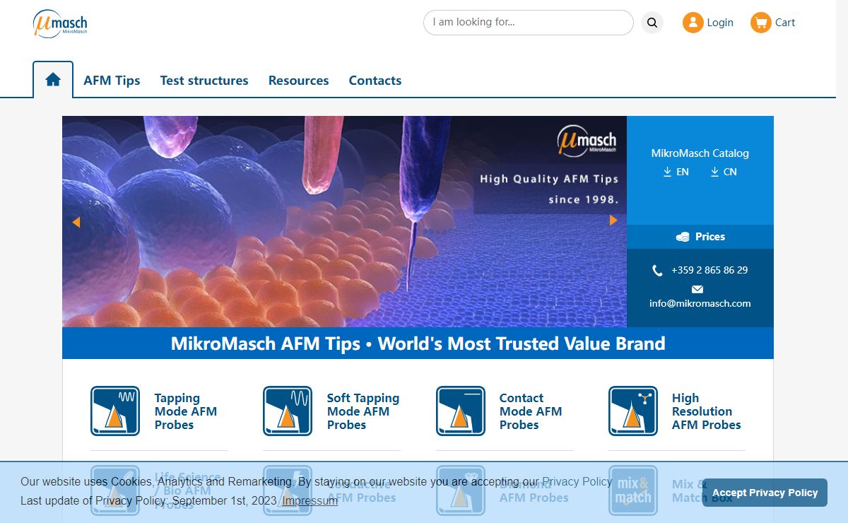 MikroMasch AFM Tips • World's Most Trusted Value Brand