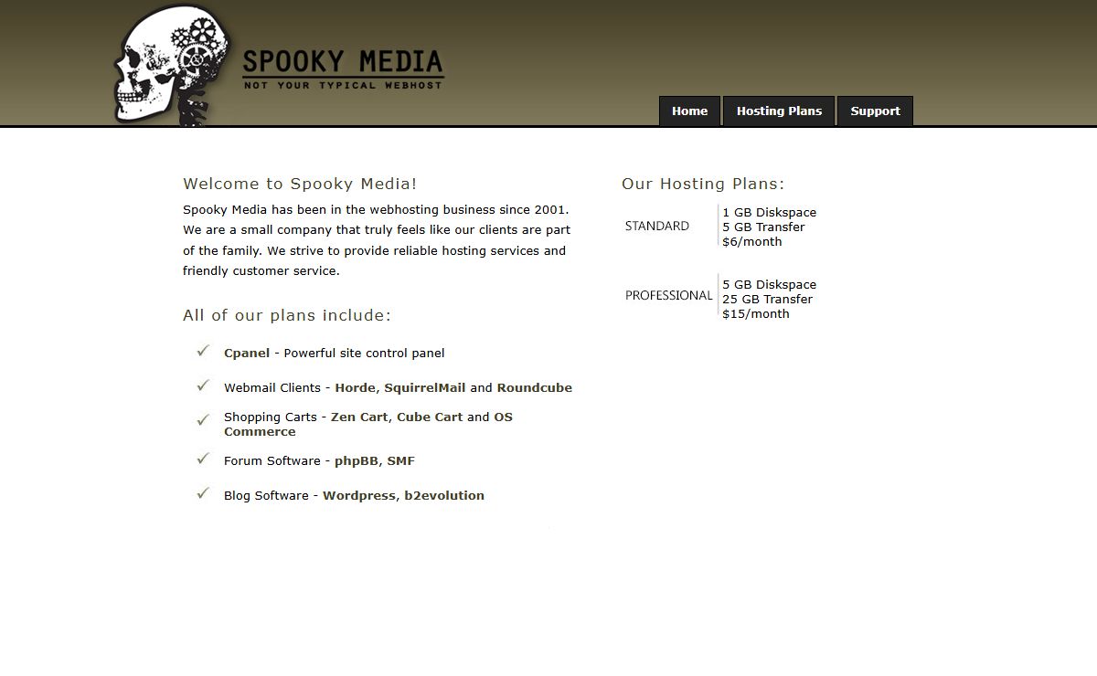 Spooky Media | Not Your Typical Webhost