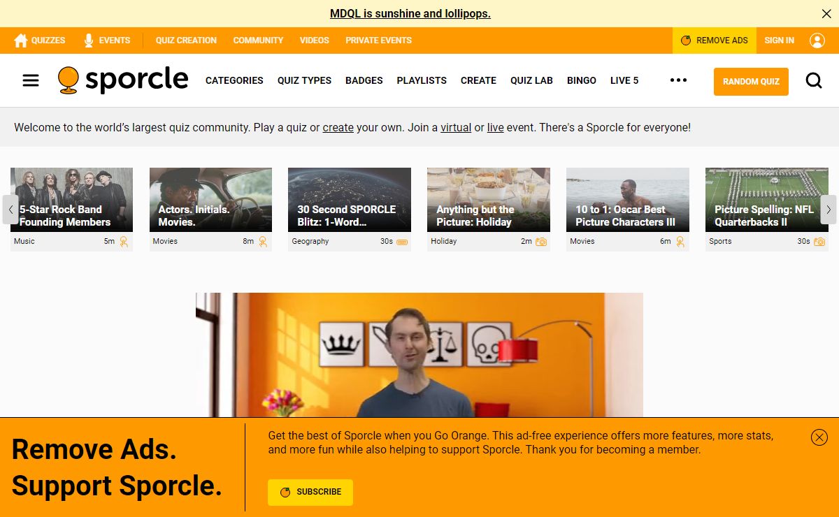 Sporcle - A World of Quizzes