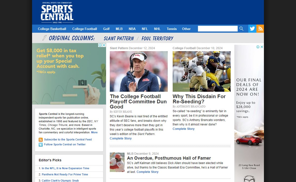 Sports Central - Original Sports Fan Commentary Since 1998