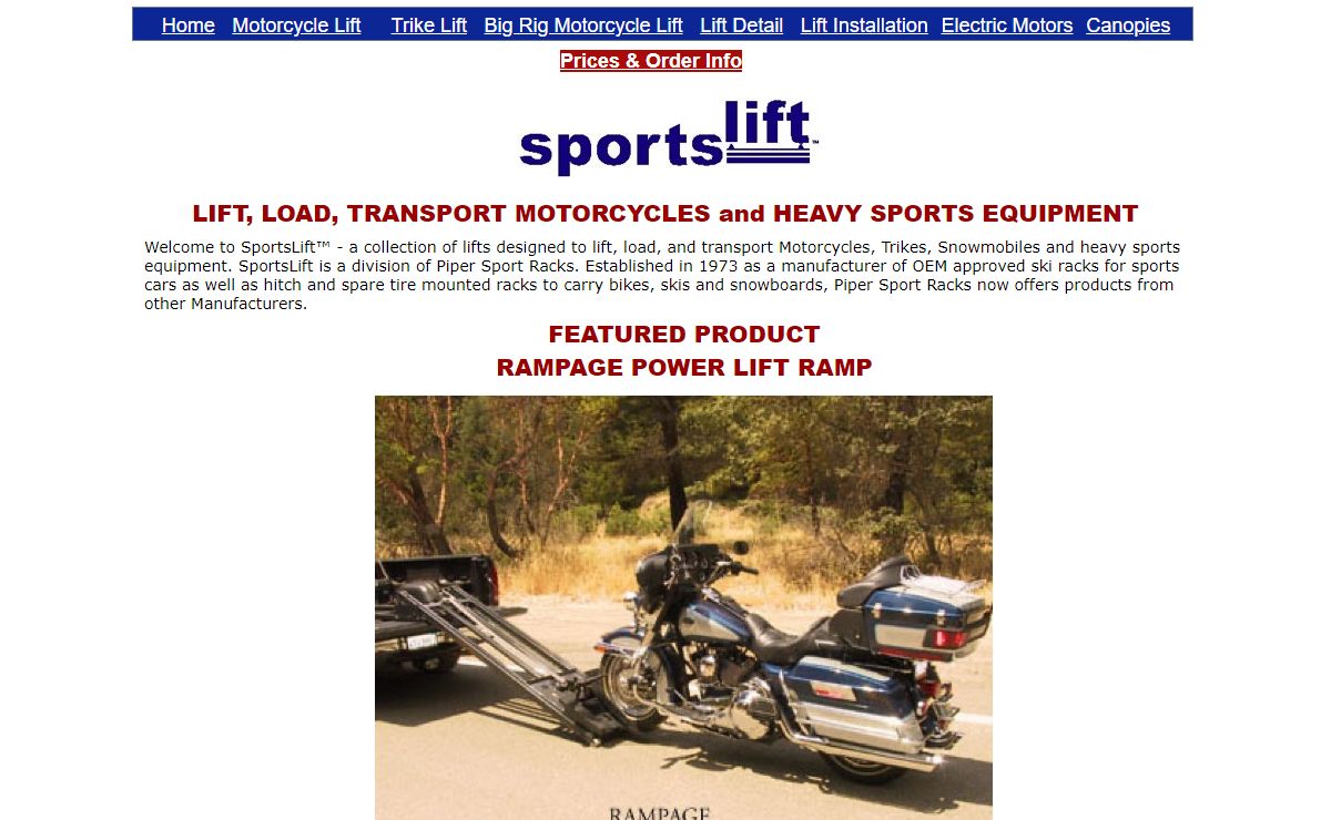 SPORTSLIFT - Lift, Load, Transport Motorcycles, and Heavy Sports Equipment