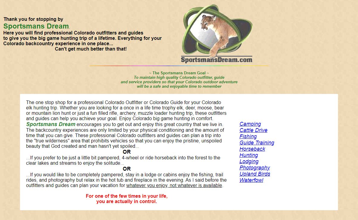 Colorado Outfitters, on Sportsmans Dream, Colorado big game hunting