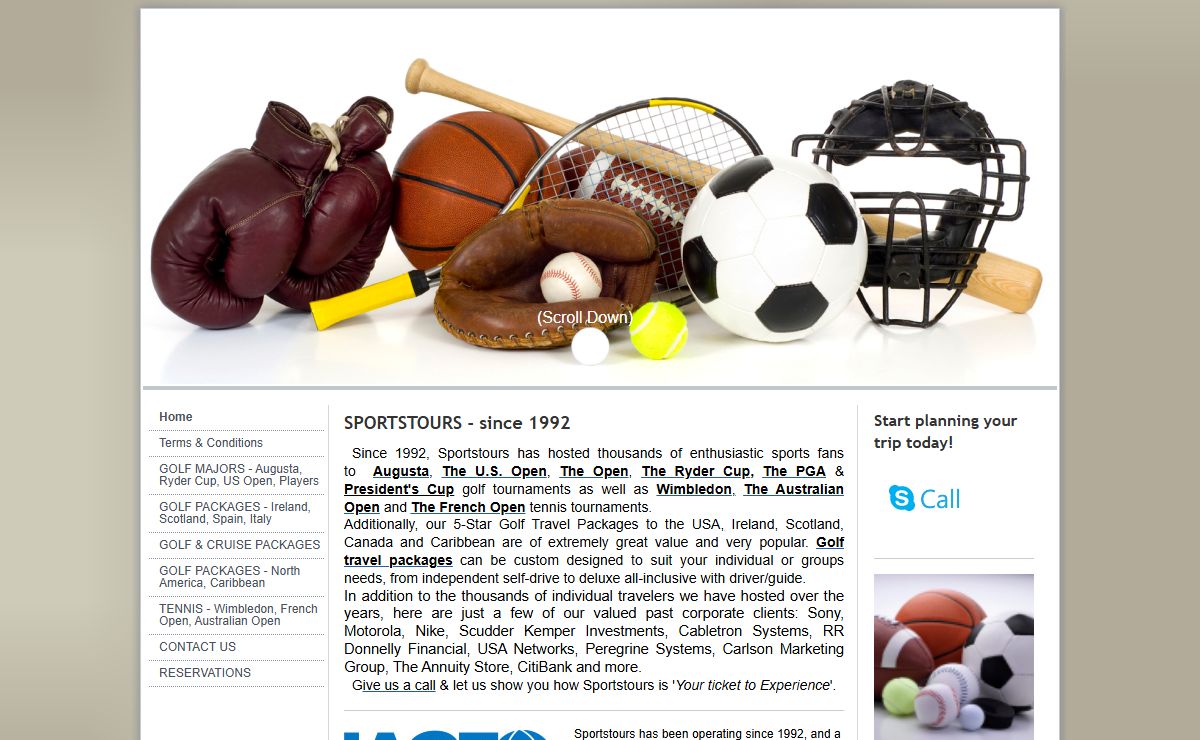 Welcome to Sportstours, 'your ticket to experience'