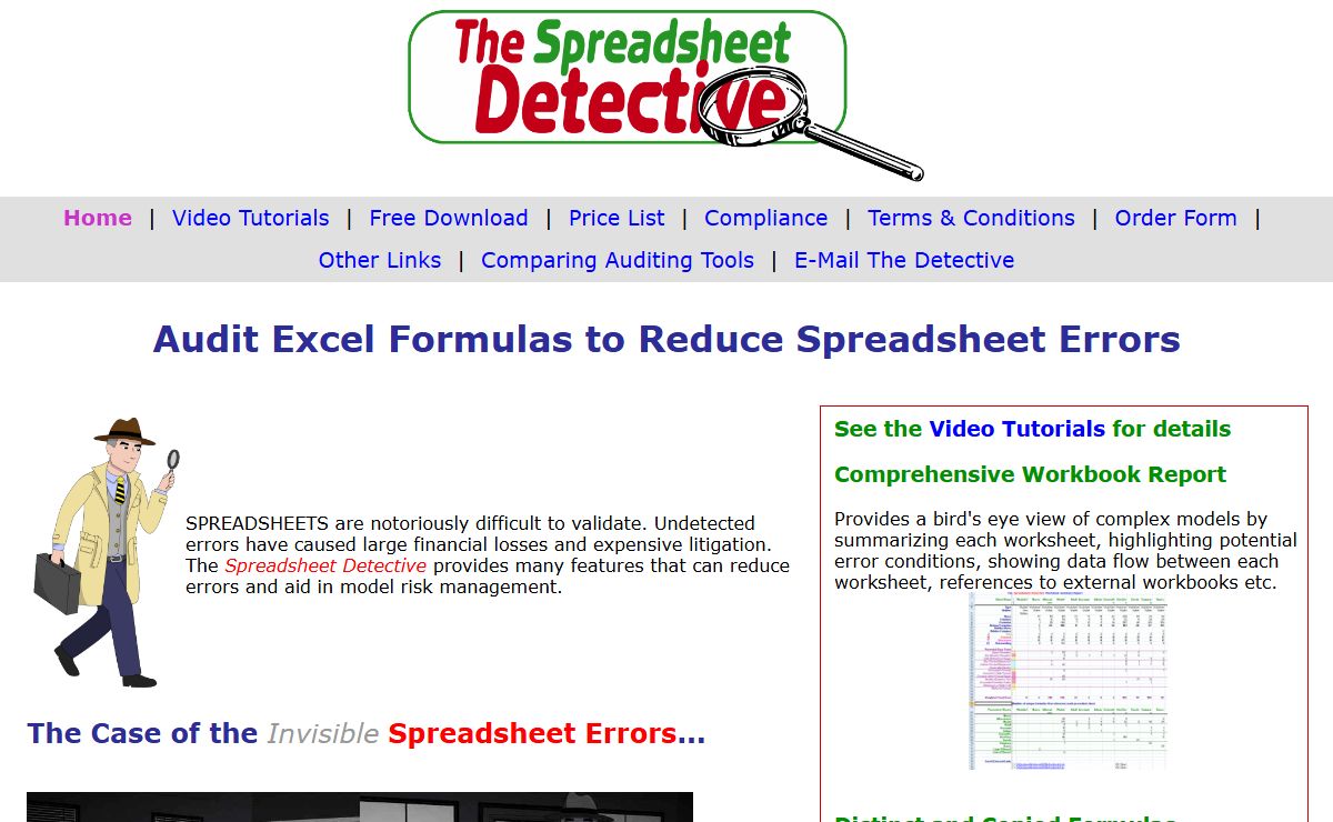 The Spreadsheet Detective Excel Audit tool