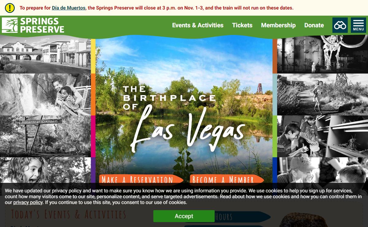 Springs Preserve Homepage