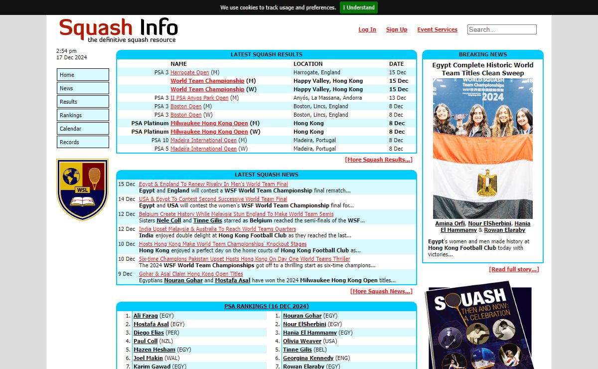 Squash Info | Squash News & Results | Squash
