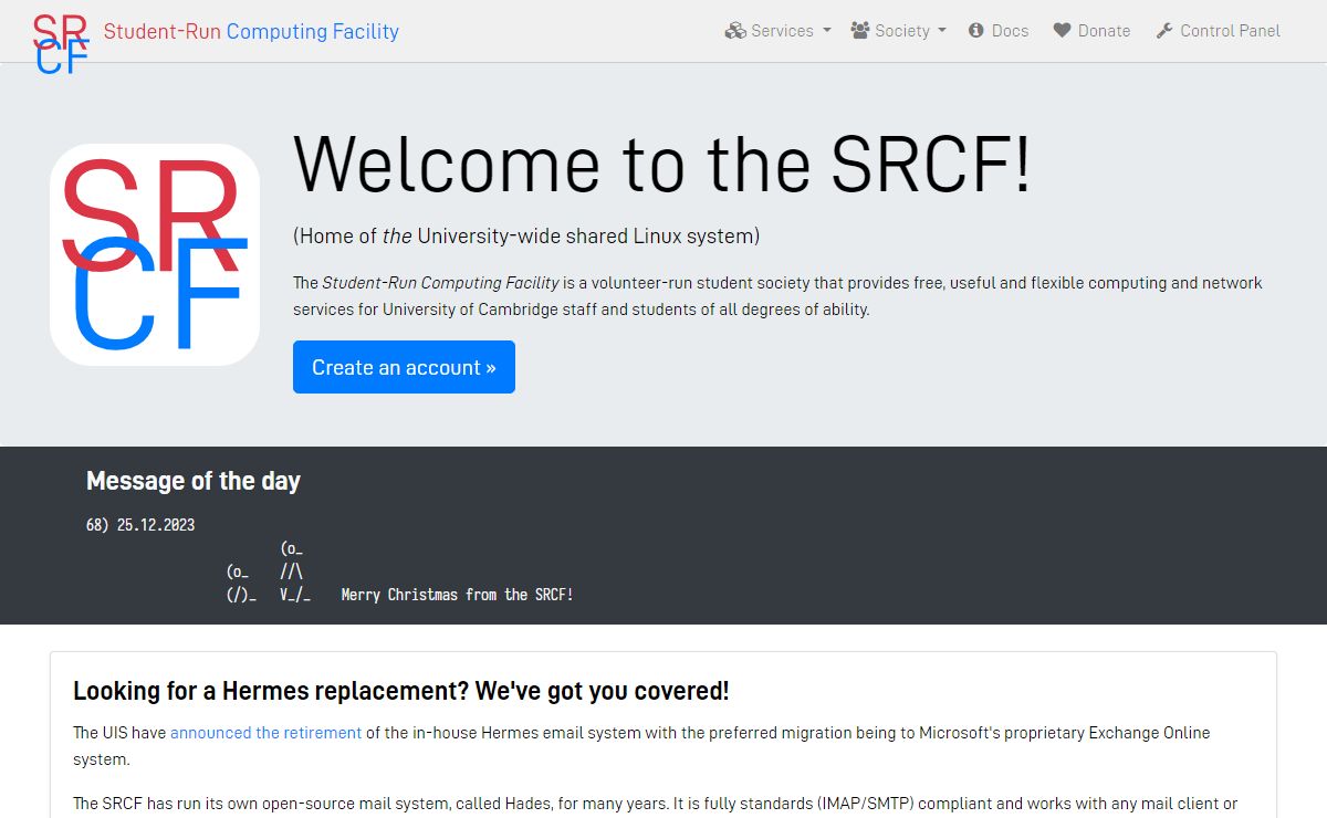 Home - Student-Run Computing Facility (SRCF)