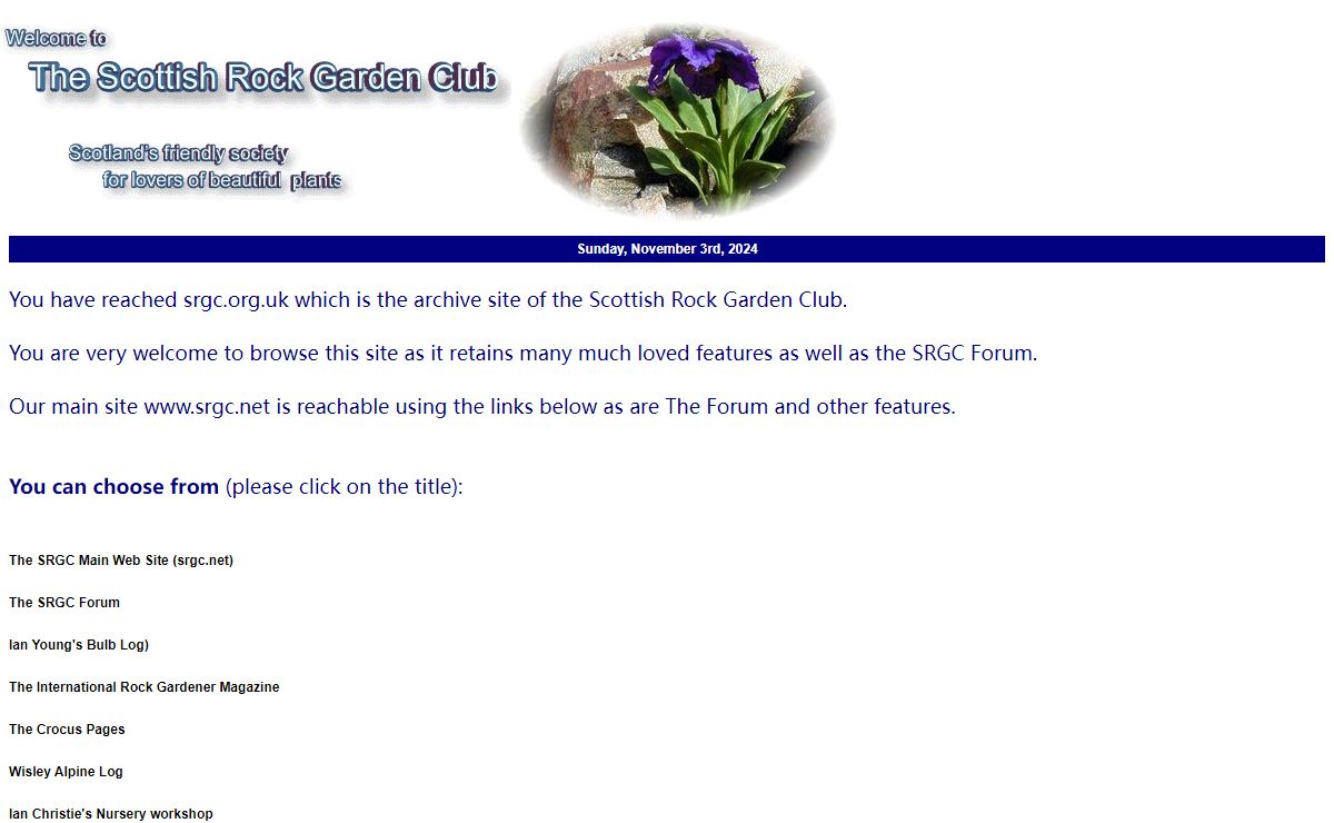 Scottish Rock Garden Club - Main Index Page