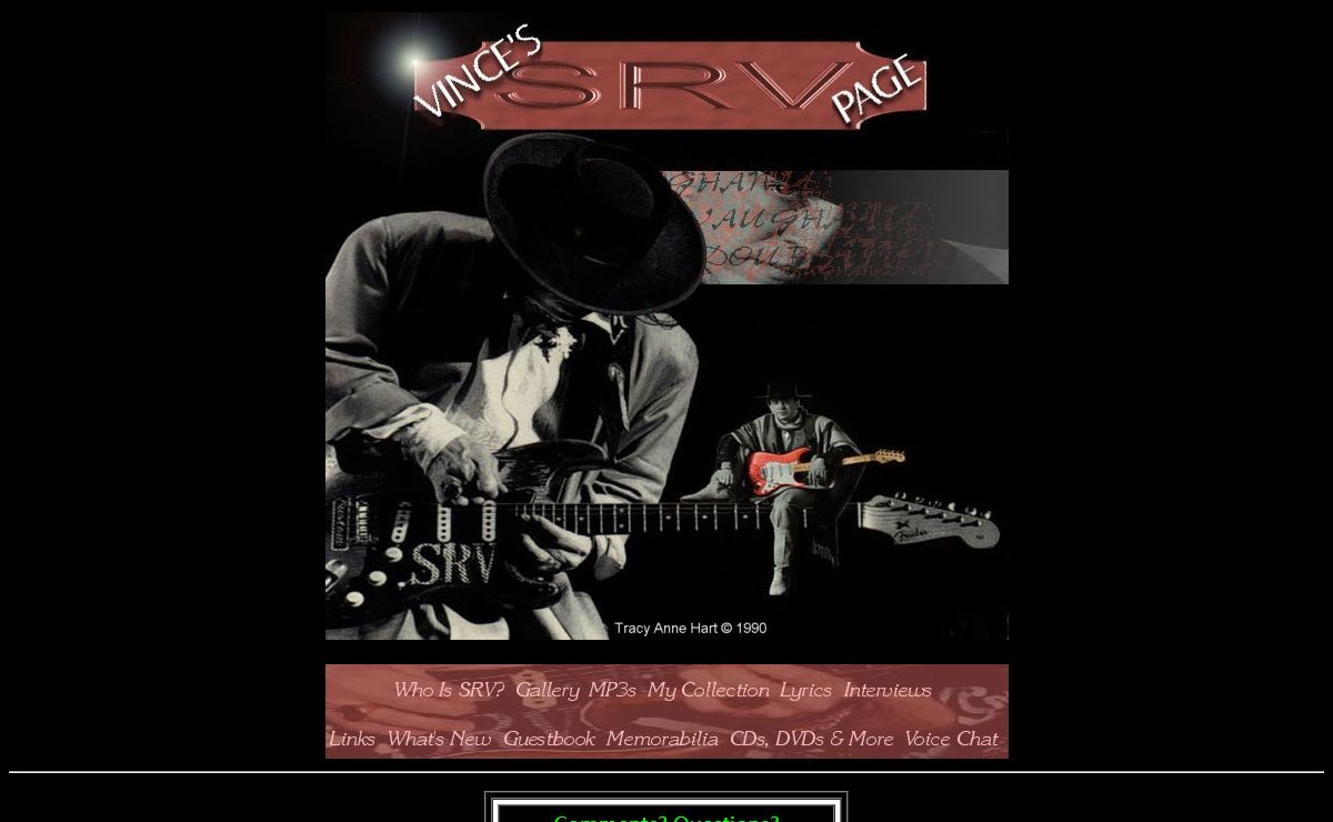 Vince's SRV Page - A Tribute To Stevie Ray Vaughan