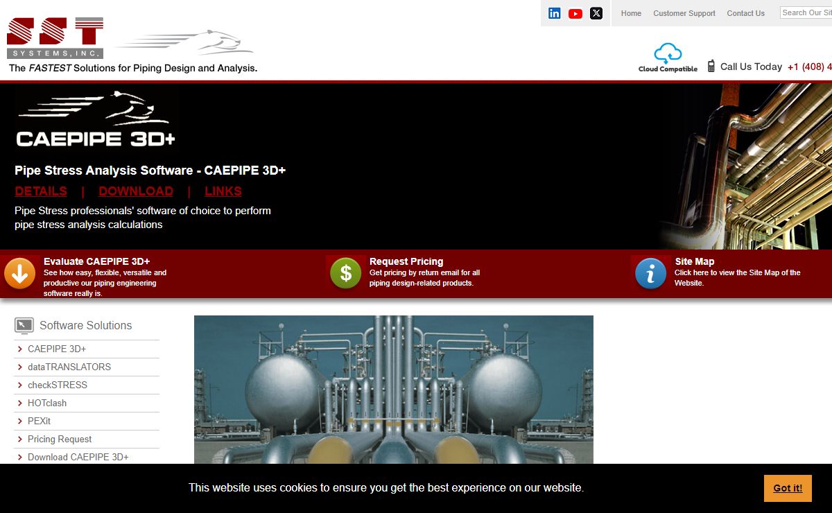 CAEPIPE, pipe stress analysis software / piping stress analysis