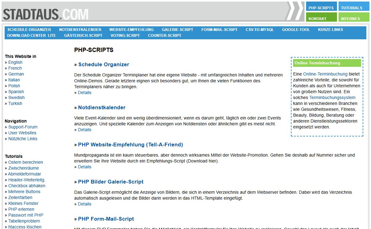 PHP-SCRIPTS - STADTAUS.com
