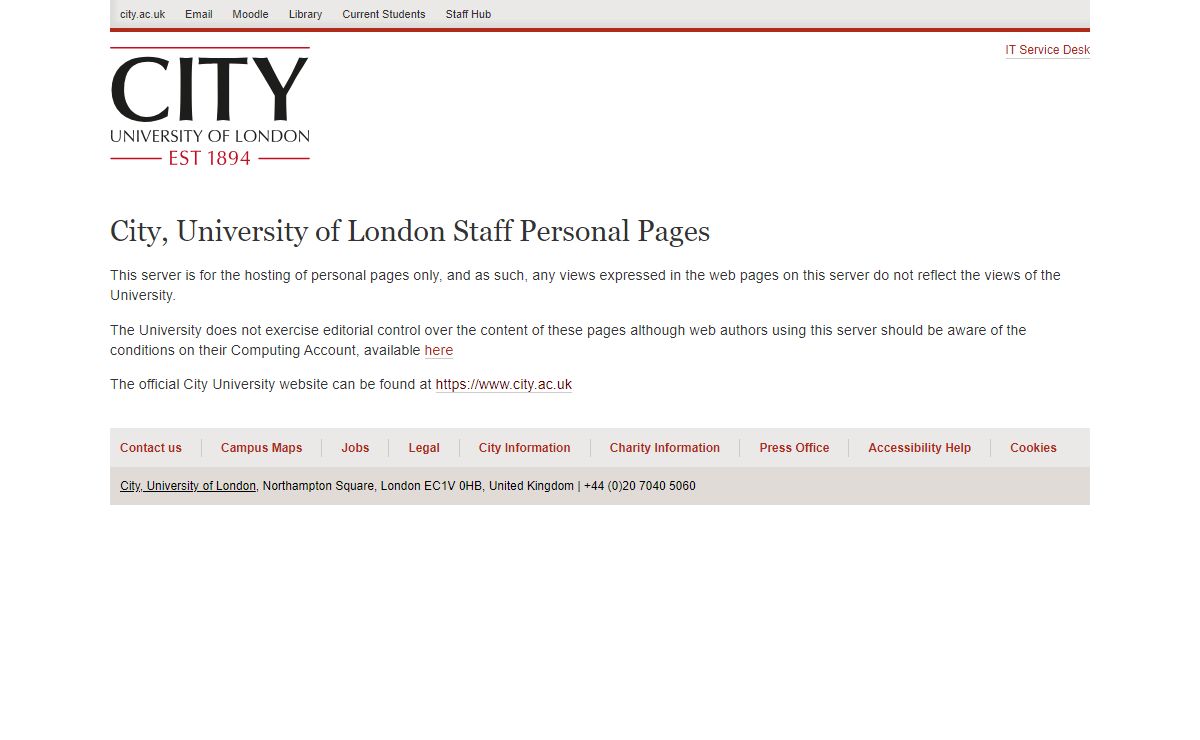 City, University of London - Staff Personal Pages