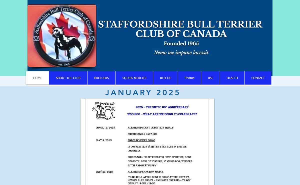Staffordshire Bull Terrier Club of Canada | National Club