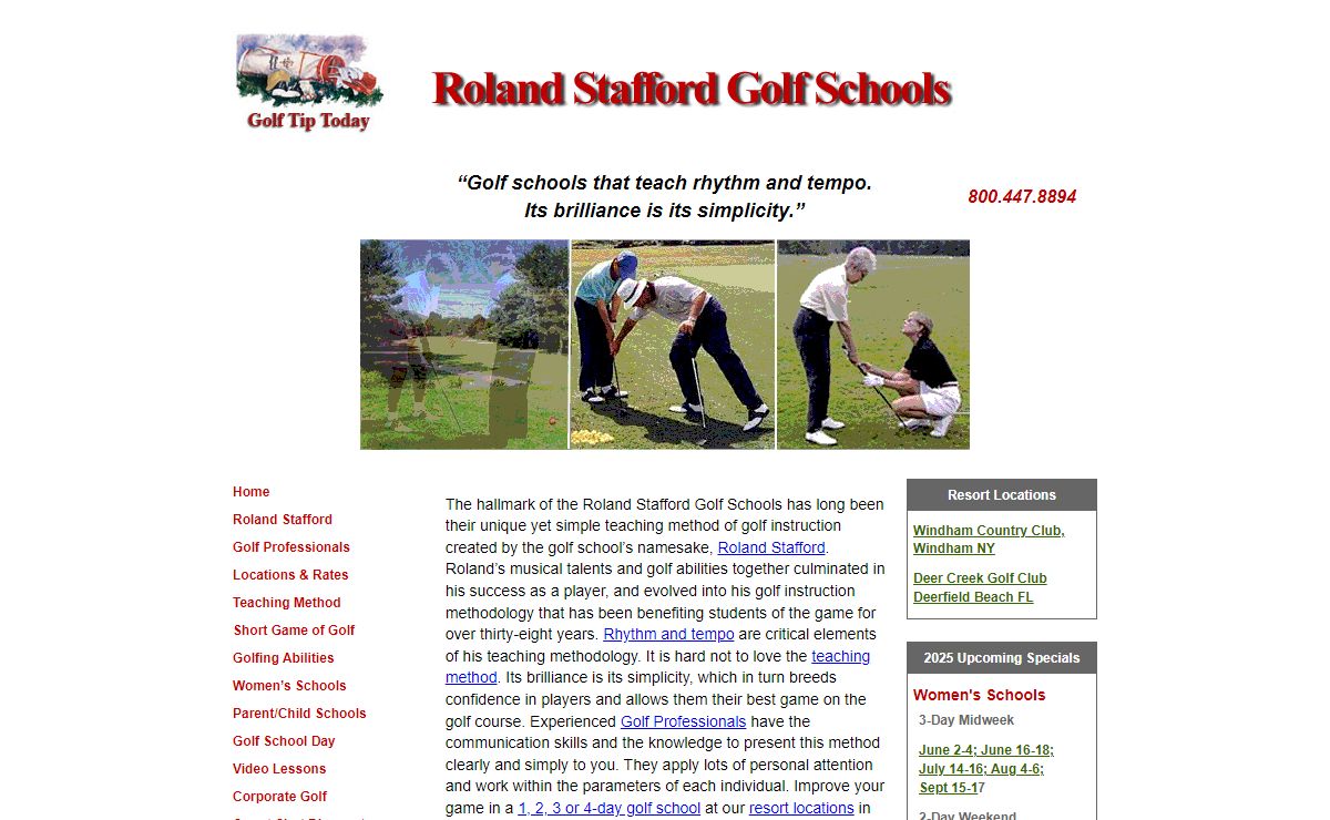 Roland Stafford Golf Schools - Golf Instruction School - New York, Florida
