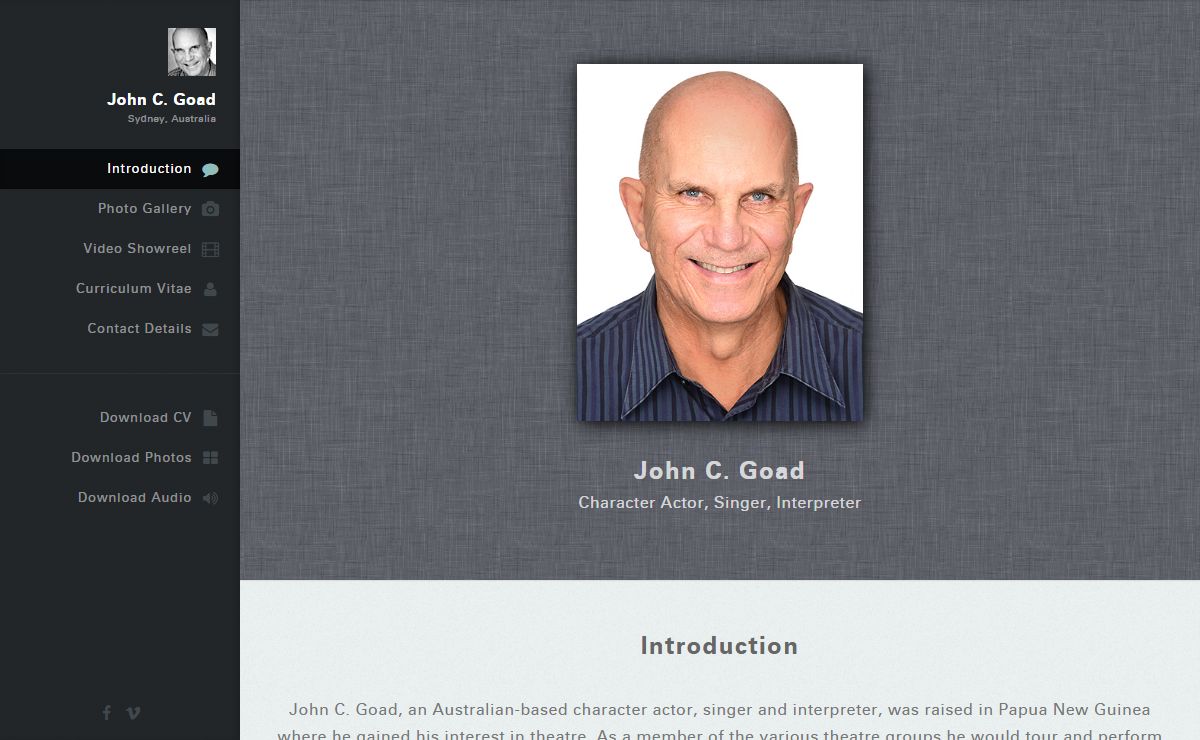 John C Goad | Character Actor, Singer, Interpreter | Stagedoorjohnny