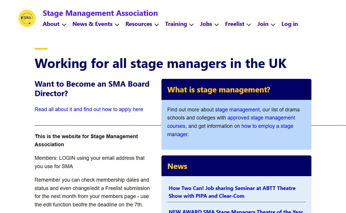 Working for all stage managers in the UK | Stage Management Association
