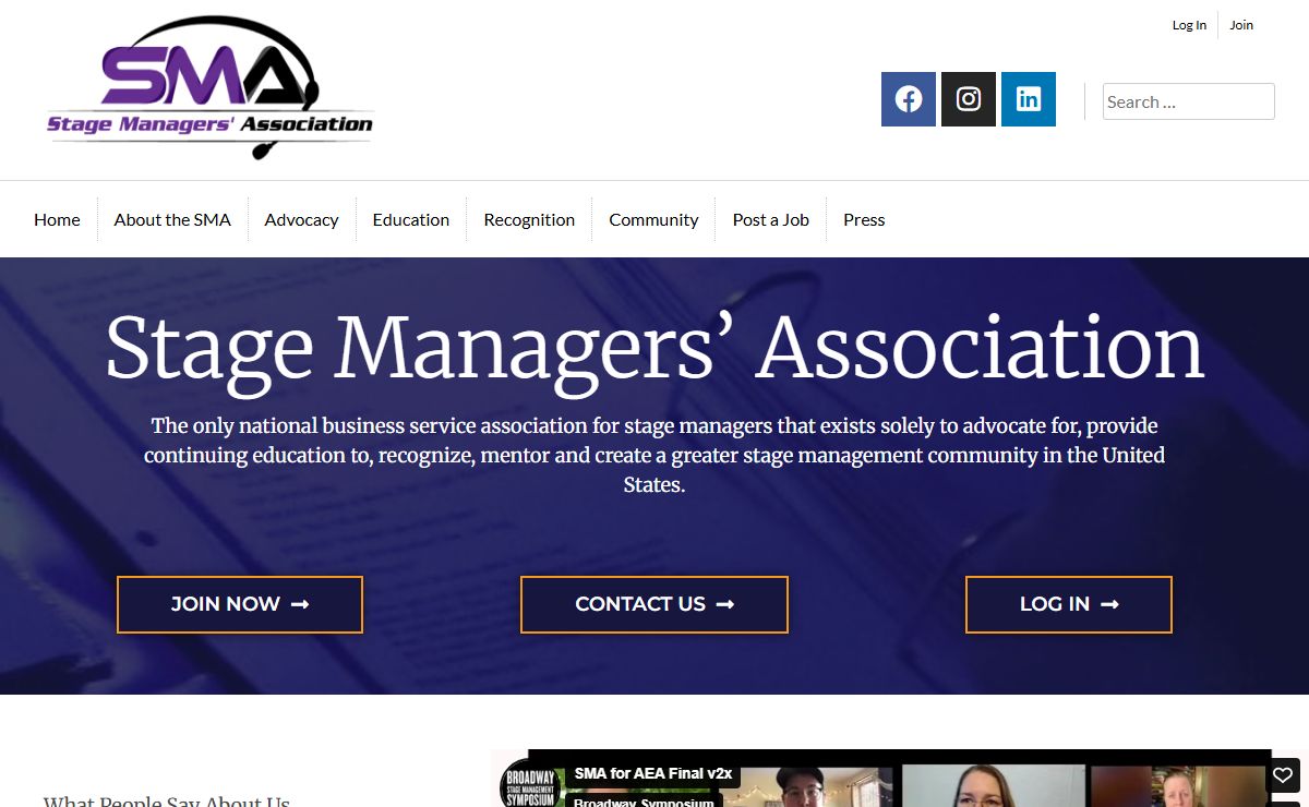 Public Homepage - Stage Managers` Association