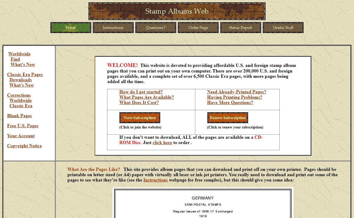 Stamp Albums Web