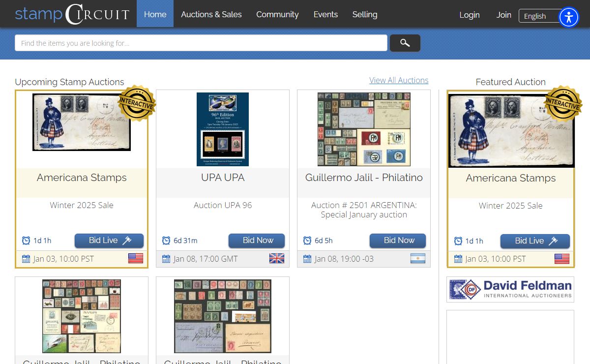New Stamp Auctions added daily| Buy Stamp at StampCircuit