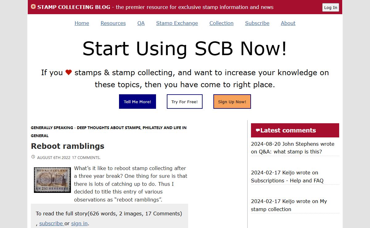 Stamp Collecting Blog - a collector's philatelic odyssey in world of stamps