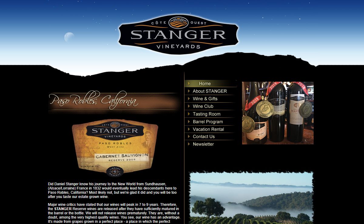 Stanger Vineyards | 100% Estate Grown Varietals | California Wine & Gifts |Paso Robles Winery|