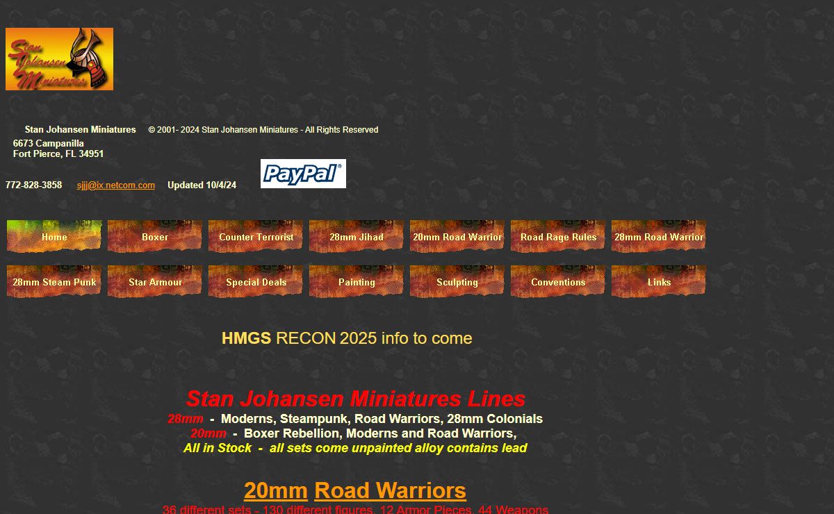 Stan Johansen Miniatures Si-Fi and Historical wargame miniatures